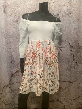 Spartina 449 Floral Elastic On Or Off The Shoulder Dress